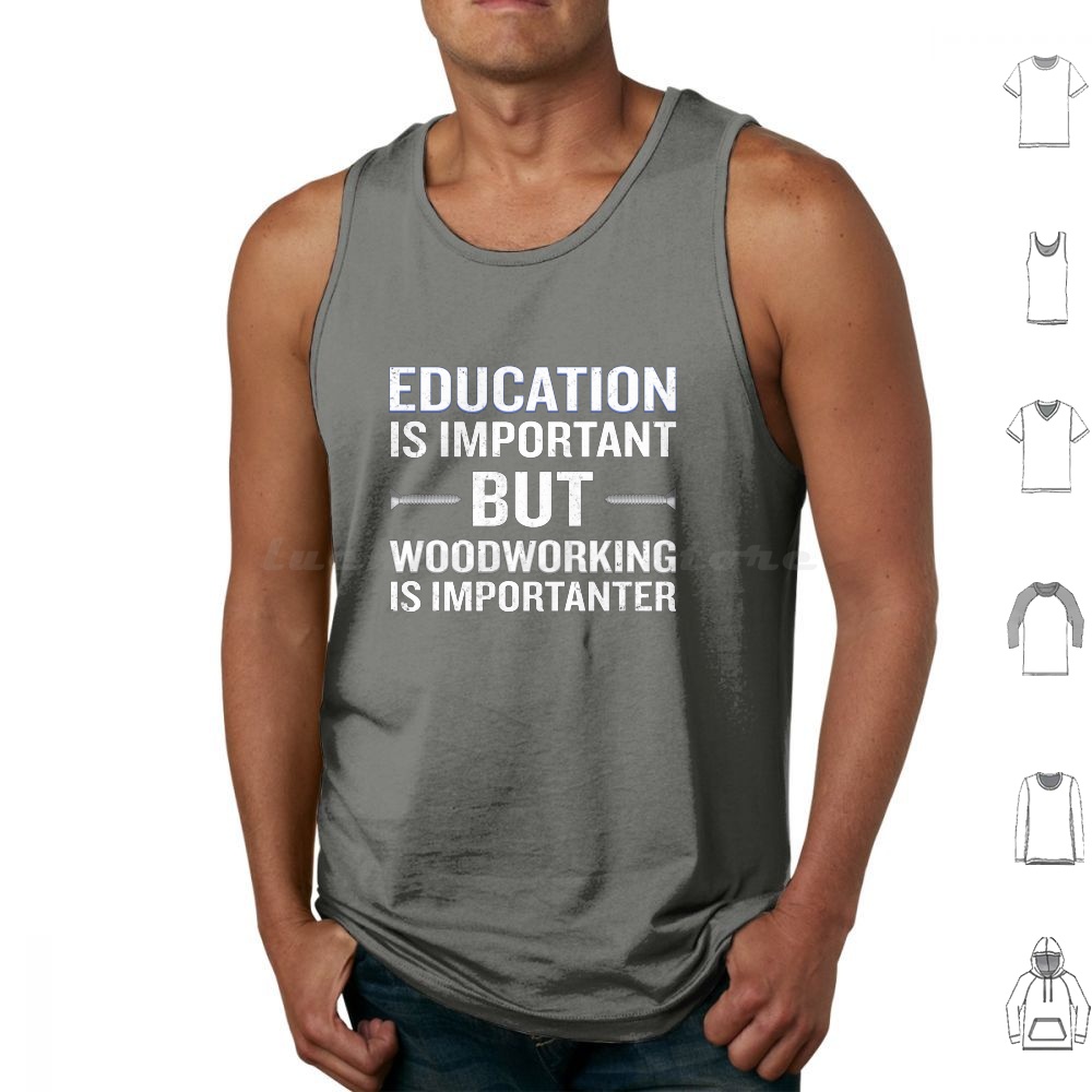 Woodworking Quotes Funny - Woodworking Is Importanter Funny Carpenter Tank
