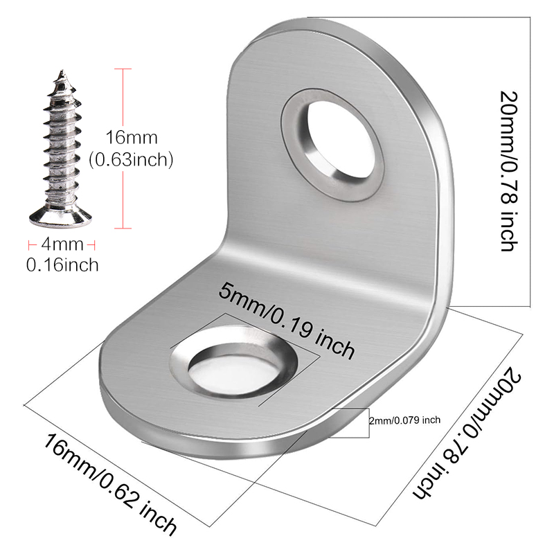 5-40 PCS 20 x 20 mm Stainless  - đánh giá và giá Woodworking X Brace