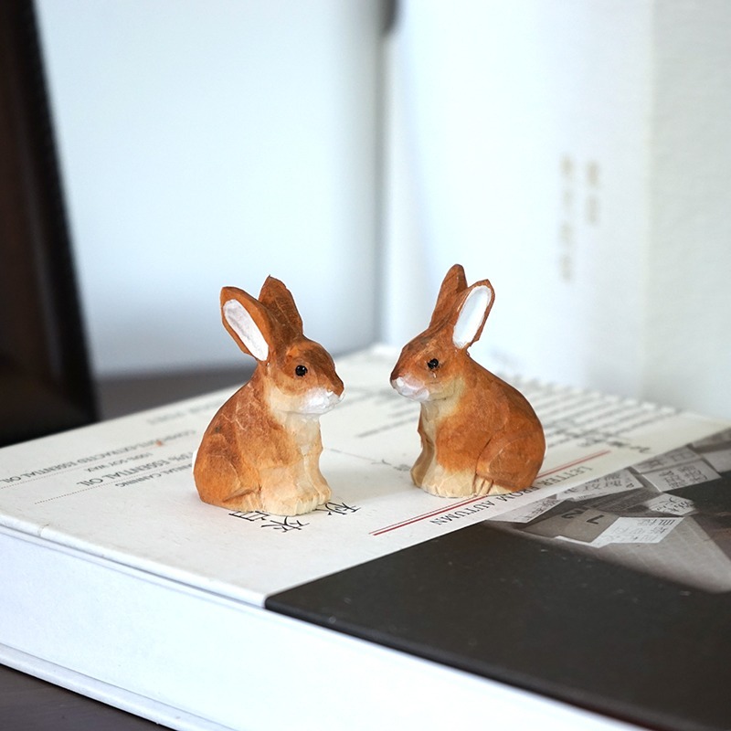 1PC Seated Bunny Hand Carved W - đánh giá và giá Woodworking Rabbet