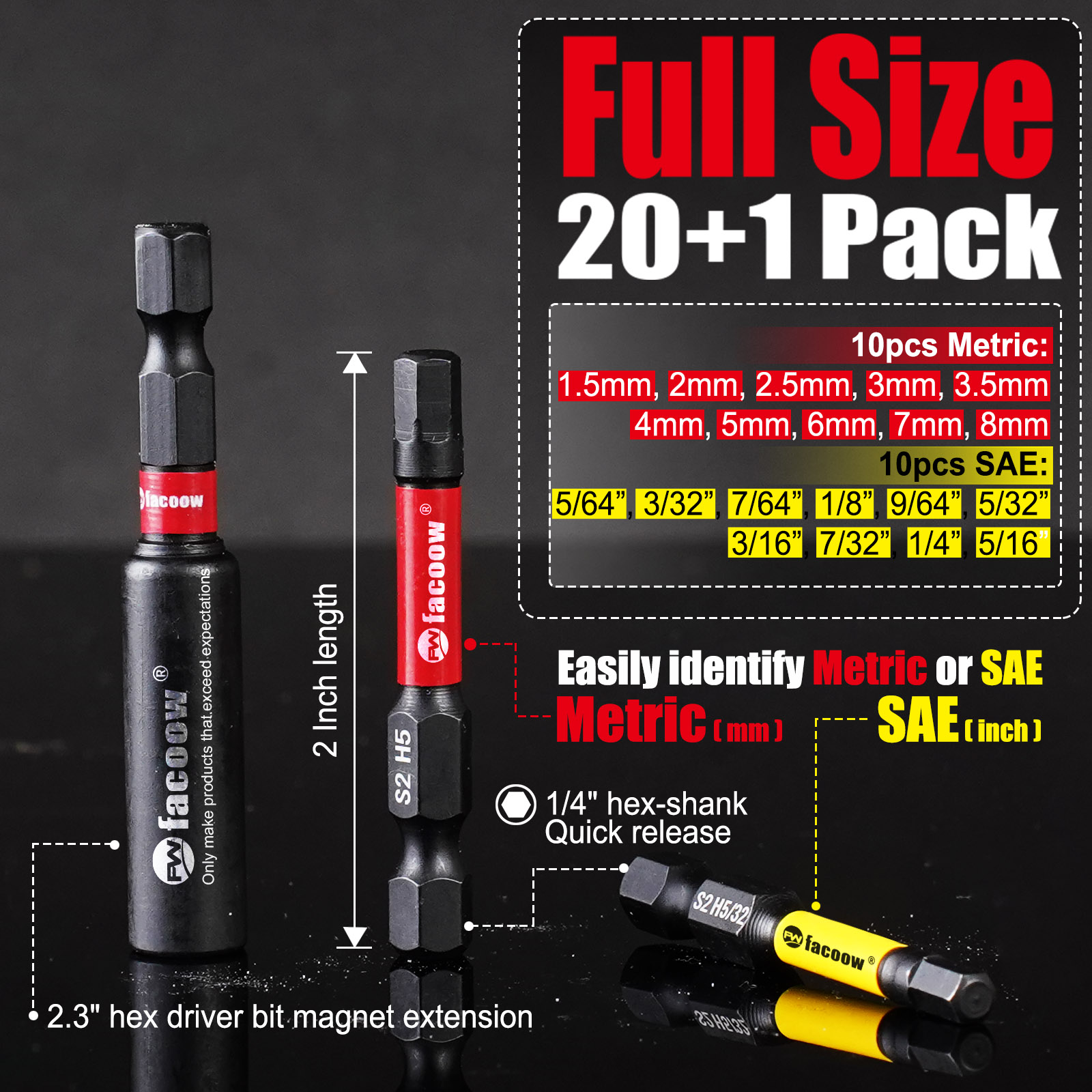 21Pcs Hex Bit Set, S2 Alloy St - đánh giá và giá Woodworking Drill Bits